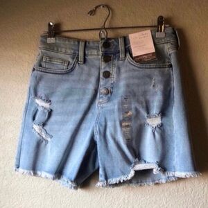 New Lauren Conrad Shorts Super High Rise Cutoff Denim Blue Jean Shorts Women’s 4